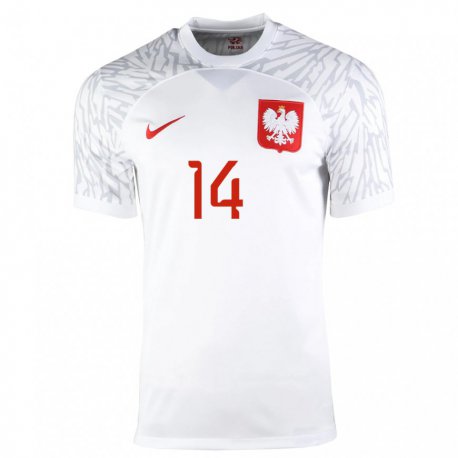 Kandiny Lapset Puolan Mateusz Klich #14 Valkoinen Kotipaita 22-24 Lyhythihainen Paita T-paita