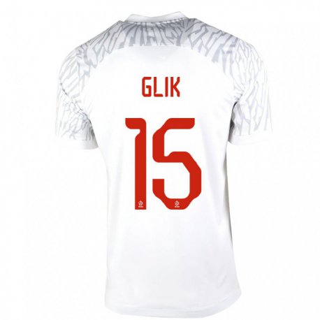 Kandiny Lapset Puolan Kamil Glik #15 Valkoinen Kotipaita 22-24 Lyhythihainen Paita T-paita