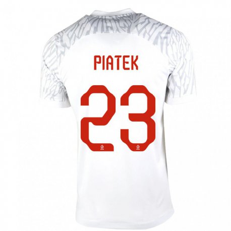 Kandiny Lapset Puolan Krzysztof Piatek #23 Valkoinen Kotipaita 22-24 Lyhythihainen Paita T-paita