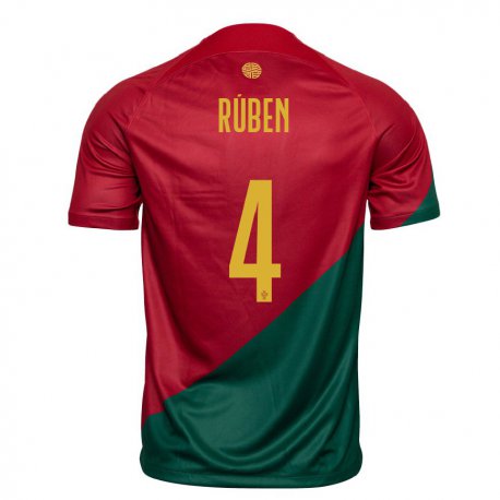 Kandiny Lapset Portugalin Ruben Dias #4 Puna-vihreä Kotipaita 22-24 Lyhythihainen Paita T-paita