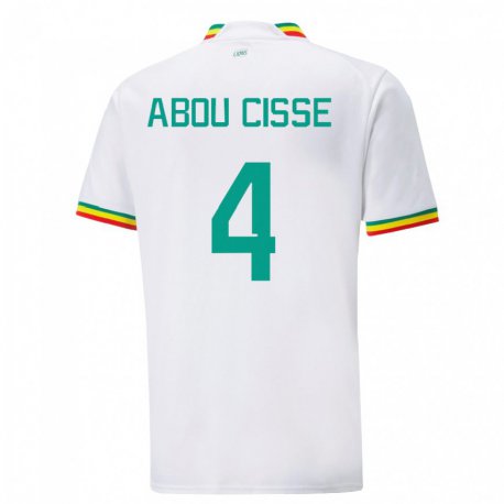 Kandiny Lapset Senegalin Pape Abou Cisse #4 Valkoinen Kotipaita 22-24 Lyhythihainen Paita T-paita