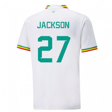 Kandiny Lapset Senegalin Nicolas Jackson #27 Valkoinen Kotipaita 22-24 Lyhythihainen Paita T-paita