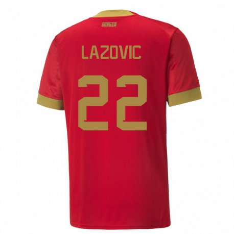 Kandiny Lapset Serbian Darko Lazovic #22 Punainen Kotipaita 22-24 Lyhythihainen Paita T-paita
