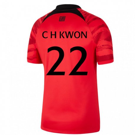 Kandiny Lapset Etelä-korean Chang-hoon Kwon #22 Punamusta Kotipaita 22-24 Lyhythihainen Paita T-paita