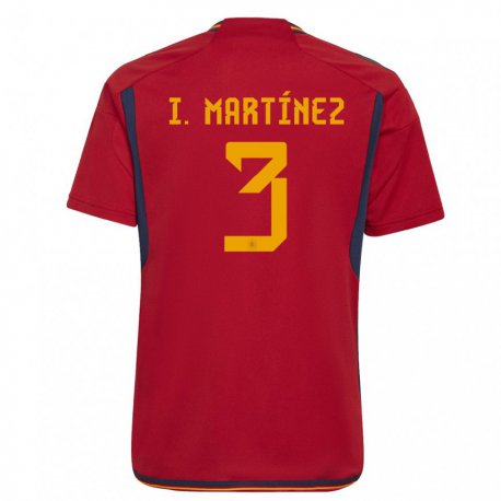Kandiny Lapset Espanjan Inigo Martinez #3 Punainen Kotipaita 22-24 Lyhythihainen Paita T-paita