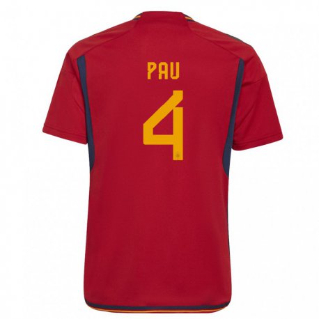 Kandiny Lapset Espanjan Pau Torres #4 Punainen Kotipaita 22-24 Lyhythihainen Paita T-paita