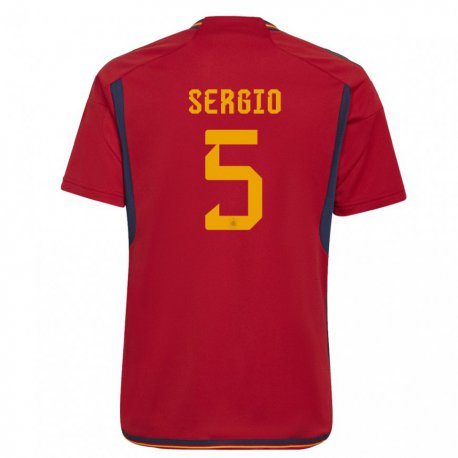 Kandiny Lapset Espanjan Sergio Busquets #5 Punainen Kotipaita 22-24 Lyhythihainen Paita T-paita