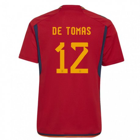 Kandiny Lapset Espanjan Raul De Tomas #12 Punainen Kotipaita 22-24 Lyhythihainen Paita T-paita
