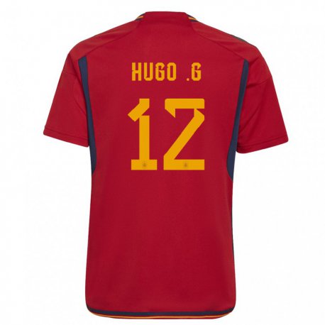 Kandiny Lapset Espanjan Hugo Guillamon #12 Punainen Kotipaita 22-24 Lyhythihainen Paita T-paita