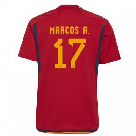 Kandiny Lapset Espanjan Marcos Alonso #17 Punainen Kotipaita 22-24 Lyhythihainen Paita T-paita