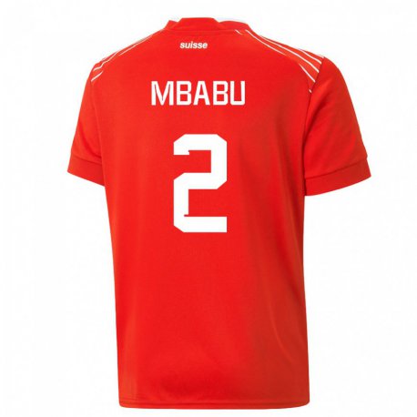 Kandiny Lapset Sveitsin Kevin Mbabu #2 Punainen Kotipaita 22-24 Lyhythihainen Paita T-paita
