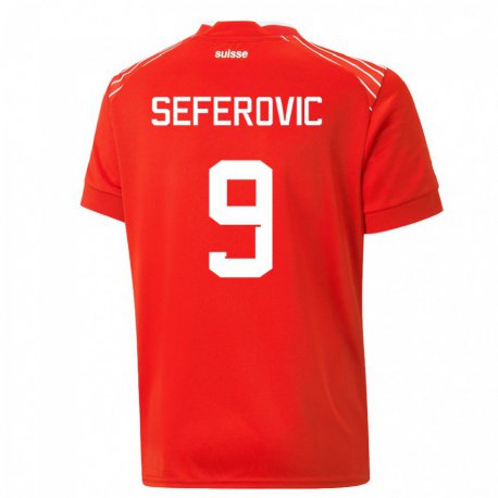 Kandiny Lapset Sveitsin Haris Seferovic #9 Punainen Kotipaita 22-24 Lyhythihainen Paita T-paita