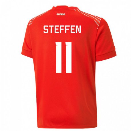 Kandiny Lapset Sveitsin Renato Steffen #11 Punainen Kotipaita 22-24 Lyhythihainen Paita T-paita