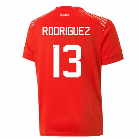 Kandiny Lapset Sveitsin Ricardo Rodriguez #13 Punainen Kotipaita 22-24 Lyhythihainen Paita T-paita