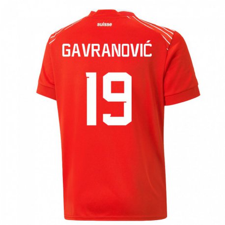 Kandiny Lapset Sveitsin Mario Gavranovic #19 Punainen Kotipaita 22-24 Lyhythihainen Paita T-paita