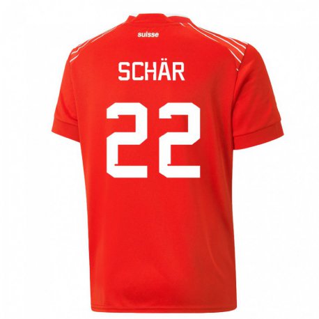 Kandiny Lapset Sveitsin Fabian Schar #22 Punainen Kotipaita 22-24 Lyhythihainen Paita T-paita