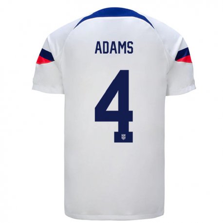 Kandiny Lapset Yhdysvaltain Tyler Adams #4 Valkoinen Kotipaita 22-24 Lyhythihainen Paita T-paita