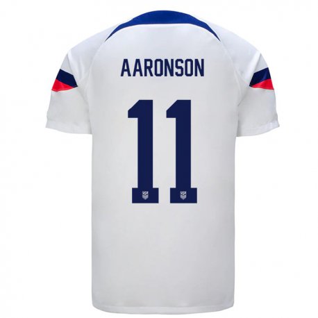 Kandiny Lapset Yhdysvaltain Brenden Aaronson #11 Valkoinen Kotipaita 22-24 Lyhythihainen Paita T-paita