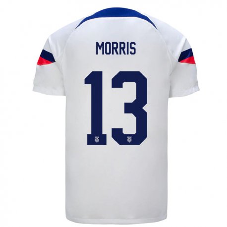 Kandiny Lapset Yhdysvaltain Jordan Morris #13 Valkoinen Kotipaita 22-24 Lyhythihainen Paita T-paita