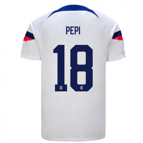 Kandiny Lapset Yhdysvaltain Ricardo Pepi #18 Valkoinen Kotipaita 22-24 Lyhythihainen Paita T-paita