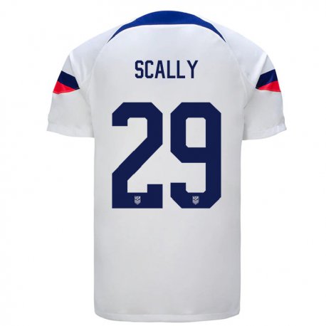Kandiny Lapset Yhdysvaltain Joseph Scally #29 Valkoinen Kotipaita 22-24 Lyhythihainen Paita T-paita