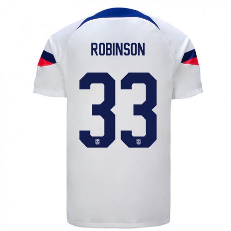 Kandiny Lapset Yhdysvaltain Antonee Robinson #33 Valkoinen Kotipaita 22-24 Lyhythihainen Paita T-paita