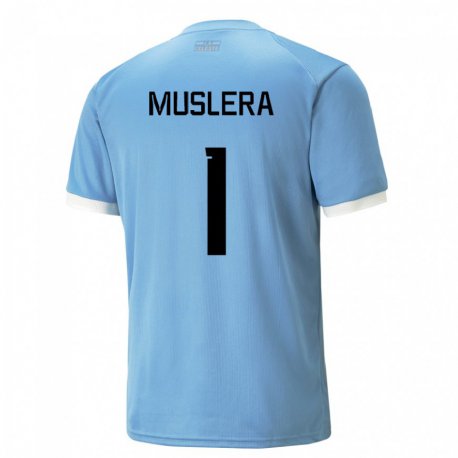 Kandiny Lapset Uruguayn Fernando Muslera #1 Sininen Kotipaita 22-24 Lyhythihainen Paita T-paita