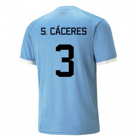 Kandiny Lapset Uruguayn Sebastian Caceres #3 Sininen Kotipaita 22-24 Lyhythihainen Paita T-paita