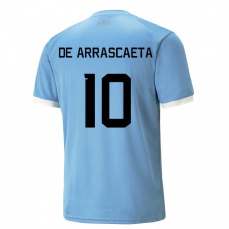 Kandiny Lapset Uruguayn Giorgian De Arrascaeta #10 Sininen Kotipaita 22-24 Lyhythihainen Paita T-paita
