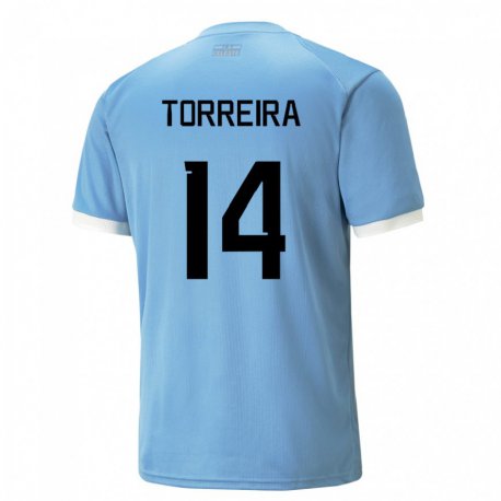 Kandiny Lapset Uruguayn Lucas Torreira #14 Sininen Kotipaita 22-24 Lyhythihainen Paita T-paita