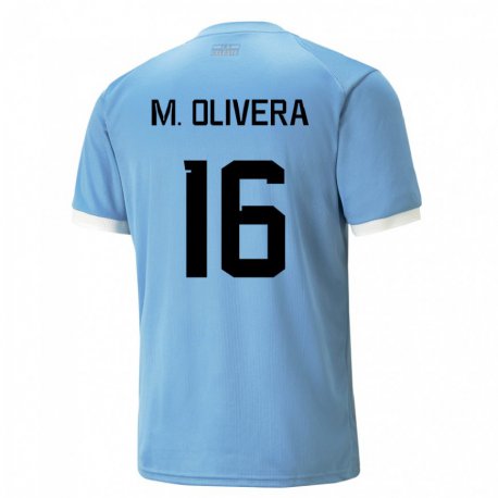 Kandiny Lapset Uruguayn Mathias Olivera #16 Sininen Kotipaita 22-24 Lyhythihainen Paita T-paita
