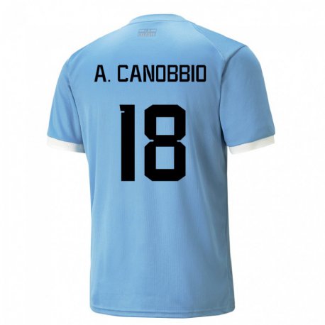 Kandiny Lapset Uruguayn Agustin Canobbio #18 Sininen Kotipaita 22-24 Lyhythihainen Paita T-paita