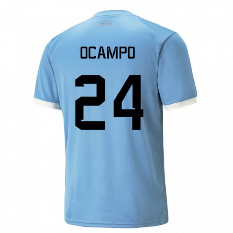 Kandiny Lapset Uruguayn Brian Ocampo #24 Sininen Kotipaita 22-24 Lyhythihainen Paita T-paita