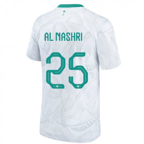 Kandiny Lapset Saudi-arabian Awad Al Nashri #25 Valkoinen Kotipaita 22-24 Lyhythihainen Paita T-paita