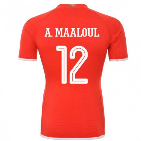 Kandiny Lapset Tunisian Ali Maaloul #12 Punainen Kotipaita 22-24 Lyhythihainen Paita T-paita