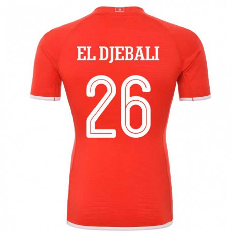 Kandiny Lapset Tunisian Chaim El Djebali #26 Punainen Kotipaita 22-24 Lyhythihainen Paita T-paita