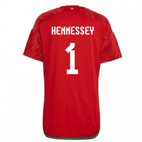 Kandiny Lapset Walesin Wayne Hennessey #1 Punainen Kotipaita 22-24 Lyhythihainen Paita T-paita