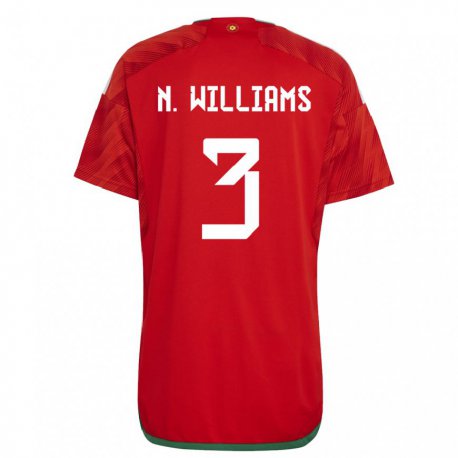 Kandiny Lapset Walesin Neco Williams #3 Punainen Kotipaita 22-24 Lyhythihainen Paita T-paita