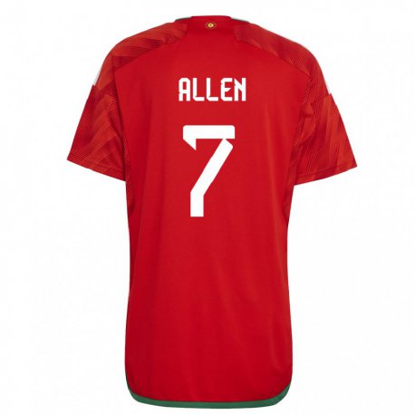 Kandiny Lapset Walesin Joe Allen #7 Punainen Kotipaita 22-24 Lyhythihainen Paita T-paita