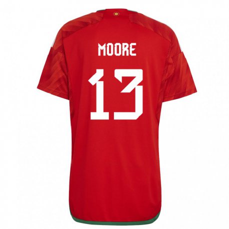 Kandiny Lapset Walesin Kieffer Moore #13 Punainen Kotipaita 22-24 Lyhythihainen Paita T-paita