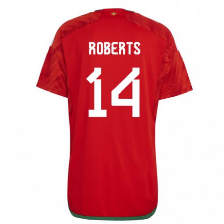 Kandiny Lapset Walesin Connor Roberts #14 Punainen Kotipaita 22-24 Lyhythihainen Paita T-paita