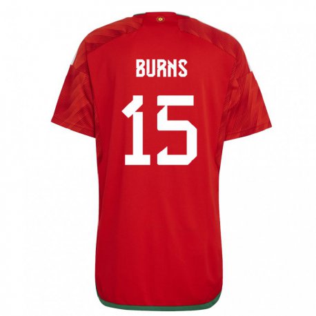 Kandiny Lapset Walesin Wes Burns #15 Punainen Kotipaita 22-24 Lyhythihainen Paita T-paita