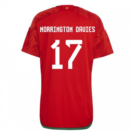 Kandiny Lapset Walesin Rhys Norrington Davies #17 Punainen Kotipaita 22-24 Lyhythihainen Paita T-paita