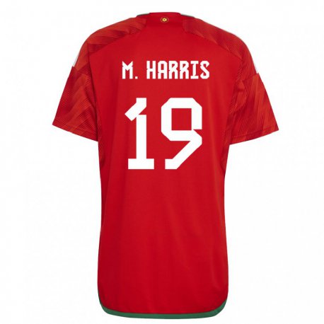 Kandiny Lapset Walesin Mark Harris #19 Punainen Kotipaita 22-24 Lyhythihainen Paita T-paita