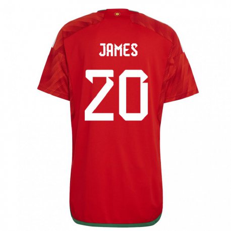 Kandiny Lapset Walesin Daniel James #20 Punainen Kotipaita 22-24 Lyhythihainen Paita T-paita