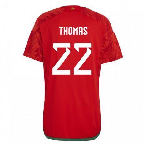Kandiny Lapset Walesin Sorba Thomas #22 Punainen Kotipaita 22-24 Lyhythihainen Paita T-paita