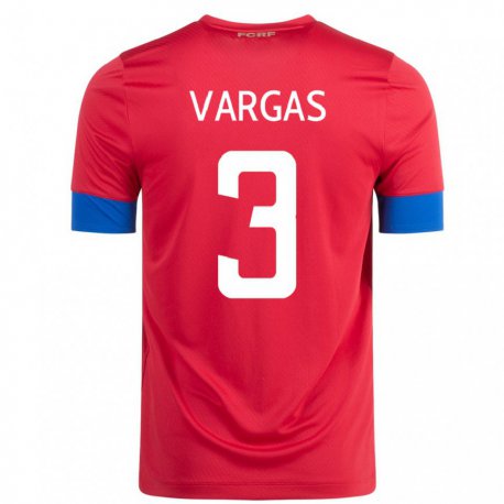 Kandiny Lapset Costa Rican Juan Pablo Vargas #3 Punainen Kotipaita 22-24 Lyhythihainen Paita T-paita