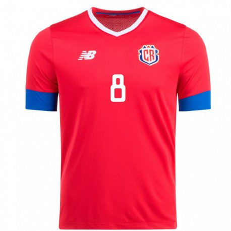 Kandiny Lapset Costa Rican Bryan Oviedo #8 Punainen Kotipaita 22-24 Lyhythihainen Paita T-paita