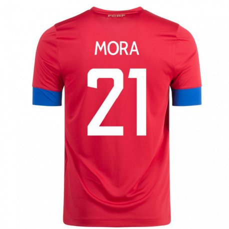 Kandiny Lapset Costa Rican Carlos Mora #21 Punainen Kotipaita 22-24 Lyhythihainen Paita T-paita