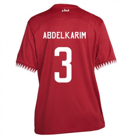 Kandiny Lapset Qatarin Abdelkarim Hassan #3 Kastanjanruskea Kotipaita 22-24 Lyhythihainen Paita T-paita